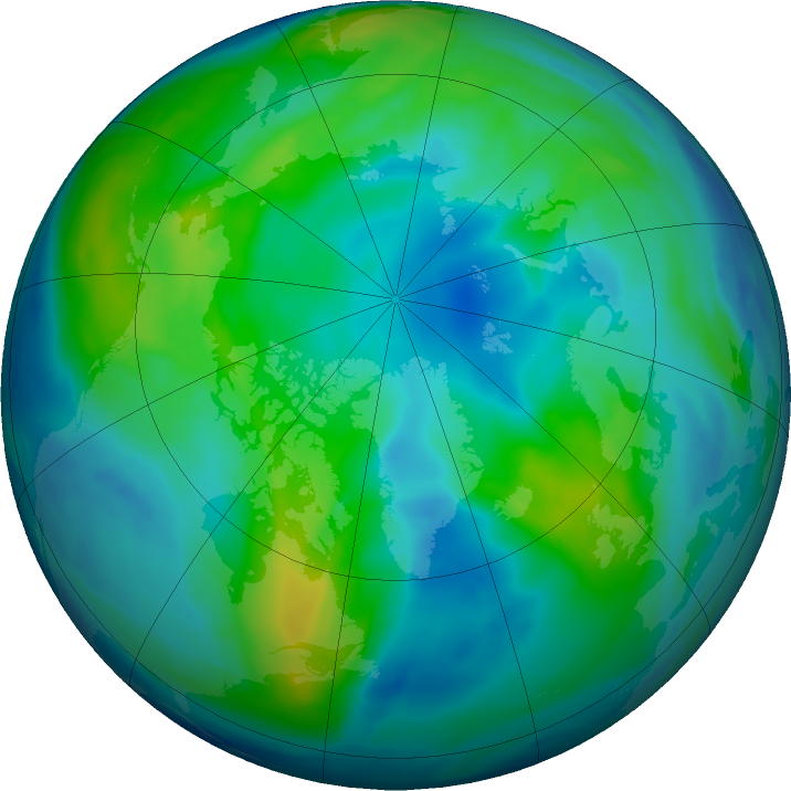 Arctic ozone map for 03 November 2020